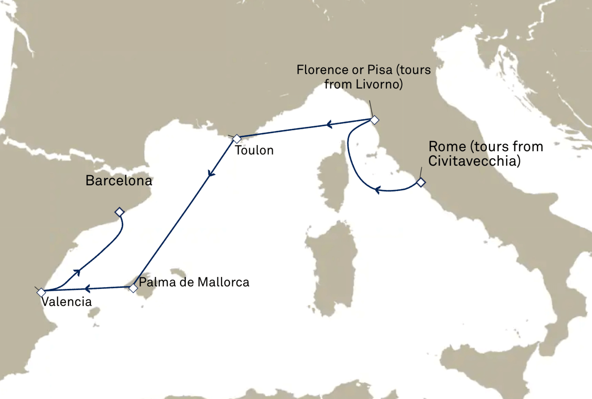 Itinerario Med Occ Cunard