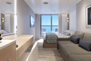 La cabina con balcone Deluxe è il posto in prima fila per godere lo splendido scenario sull'oceano La cabina con balcone Deluxe è il posto in prima fila per godere lo splendido scenario sull'oceano